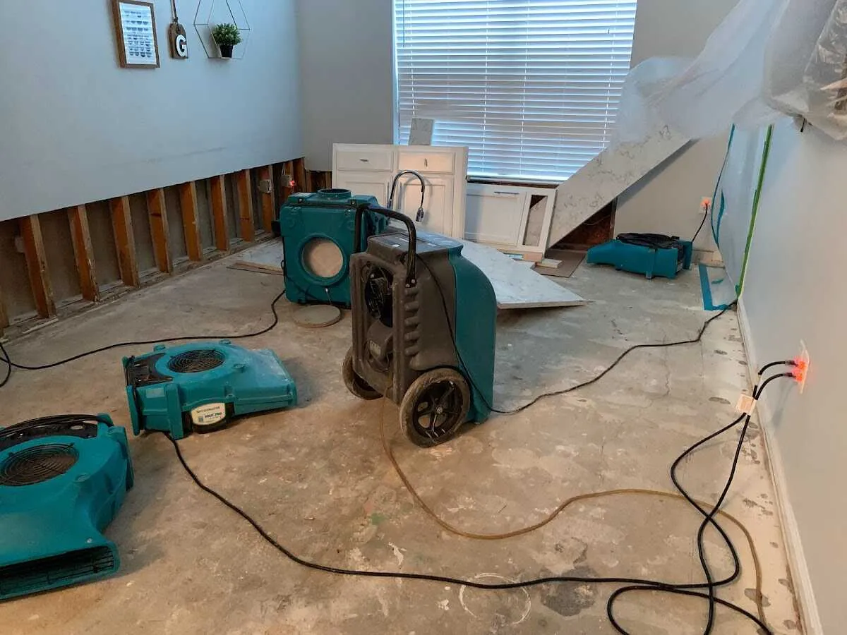 Dehumidifier in flood-cut room for Water Extraction & Removal in Mobile